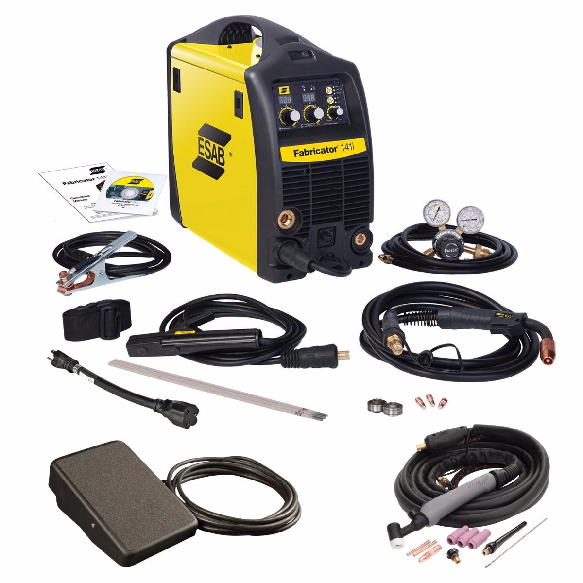 Esab Fabricator 141I Multi Process Welding System Tig Torch And Foot Control W1003141