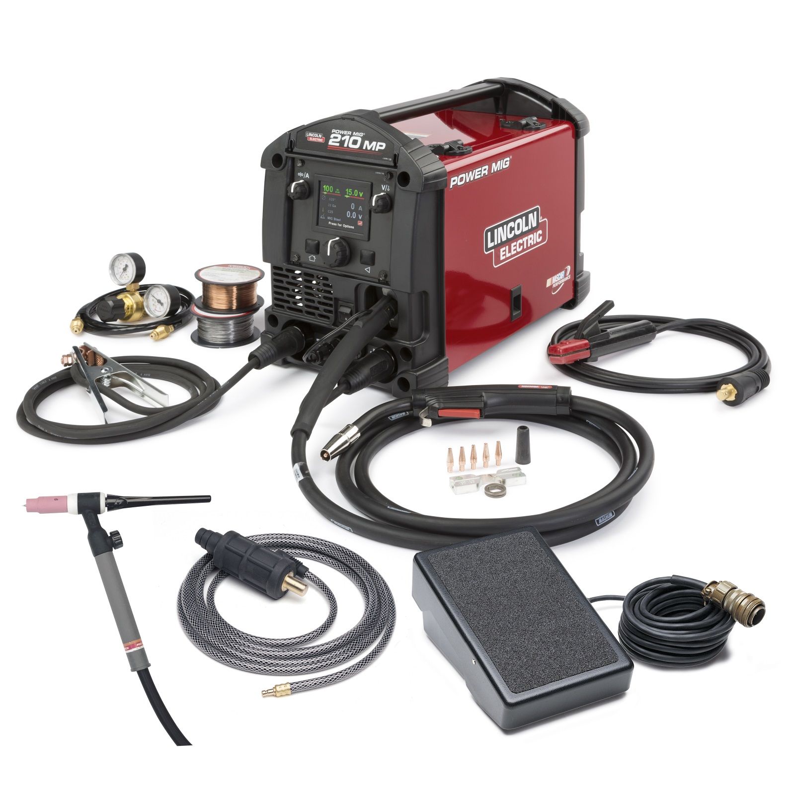 Lincoln Power Mig 210 Mp Multi Process Welder With Tig Kit K4195-2